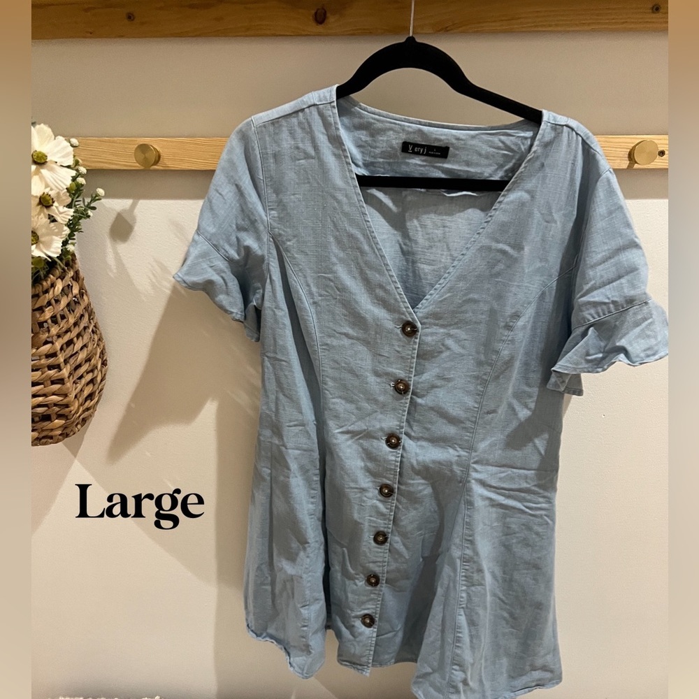 Chambray button dress